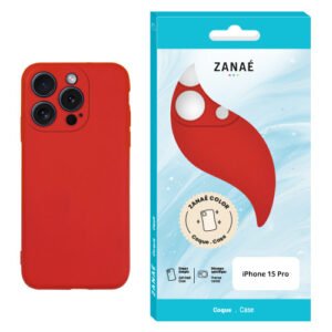 Coque Zanae Color pour iPhone 15 Pro, Rouge