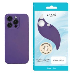 Coque Zanae Color pour iPhone 15 Pro, Violet fonce