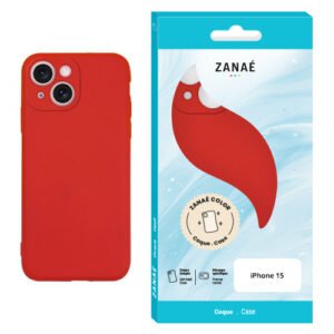 Coque Zanae Color pour iPhone 15, Rouge