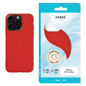 Coque Zanae Color pour iPhone 16 Pro Max, Rouge