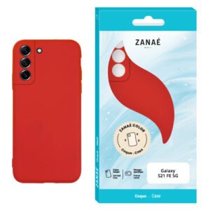 Coque Zanae Color pour Samsung Galaxy S21 FE 5G, Rouge