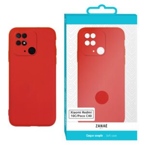 Coque Zanae Color pour Xiaomi Redmi 10C / Poco C40, Rouge
