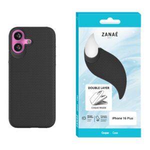Double Layer pour iPhone 16 Plus, Noir