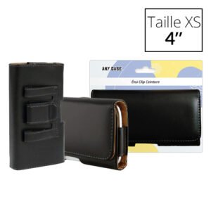 Etui ceinture position horizontale taille XS 4', Noir