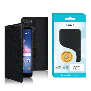 Etui Portefeuille pour Huawei P Smart, Noir