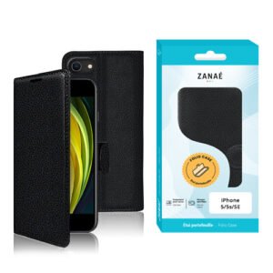 Etui Portefeuille pour iPhone 5 / 5s /  SE, Noir