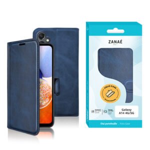 Etui Portefeuille Zanae Columbia pour Galaxy A14, Marine