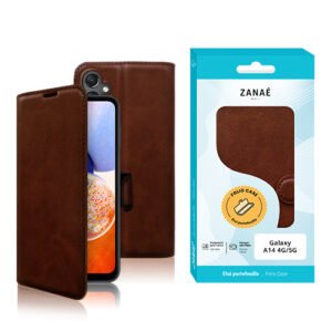 Etui Portefeuille Zanae Columbia pour Galaxy A14, Marron