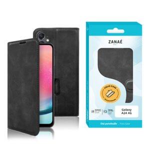 Etui Portefeuille Zanae Columbia pour Galaxy A24 4G, Noir