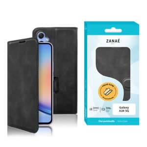Etui Portefeuille Zanae Columbia pour Galaxy A34 5G, Noir