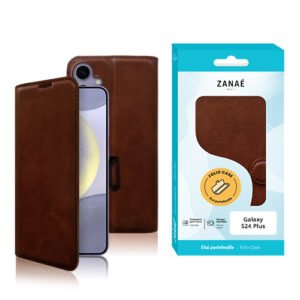 Etui Portefeuille Zanae Columbia pour Galaxy S24 Plus, Marron