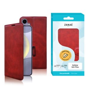 Etui Portefeuille Zanae Columbia pour Galaxy S24 Plus, Rouge