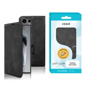 Etui Portefeuille Zanae Columbia pour Galaxy S24 Ultra, Noir