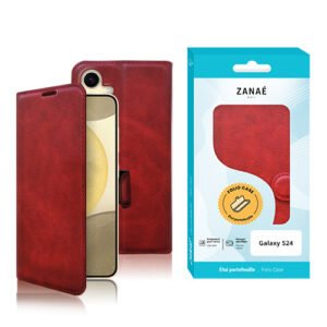 Etui Portefeuille Zanae Columbia pour Galaxy S24, Rouge