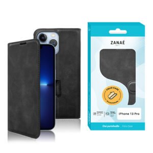 Etui Portefeuille Zanae Columbia pour iPhone 13 Pro, Noir