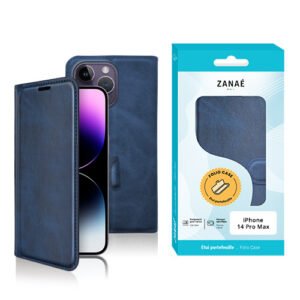 Etui Portefeuille Zanae Columbia pour iPhone 14 Pro Max, Marine