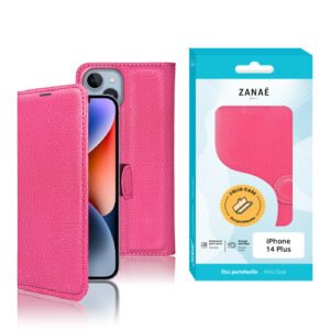 Etui Portefeuille Zanae pour  iPhone 14 Plus, Fushia