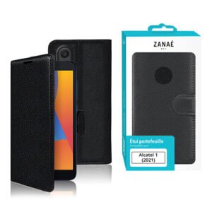 Etui Portefeuille Zanae pour Alcatel 1 (2021), Noir