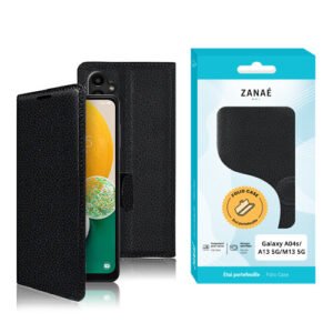 Etui Portefeuille Zanae pour Galaxy A04s / A13 5G, Noir