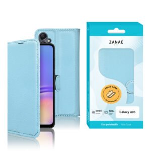 Etui Portefeuille Zanae pour Galaxy A05, Bleu clair