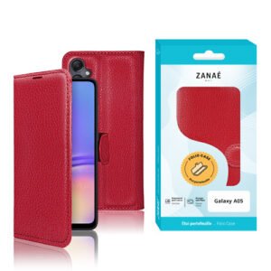 Etui Portefeuille Zanae pour Galaxy A05, Rouge