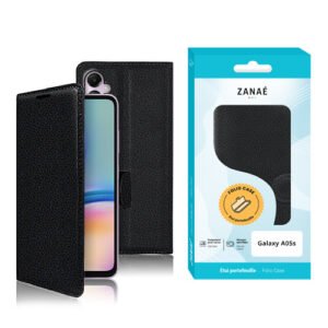 Etui Portefeuille Zanae pour Galaxy A05s, Noir