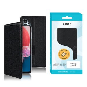 Etui Portefeuille Zanae pour Galaxy A13 4G, Noir