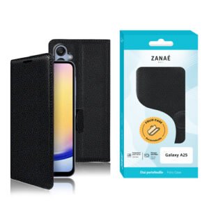 Etui Portefeuille Zanae pour Galaxy A25, Noir