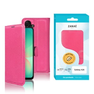 Etui Portefeuille Zanae pour Galaxy A26, Fushia