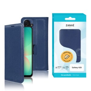 Etui Portefeuille Zanae pour Galaxy A26, Marine