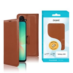 Etui Portefeuille Zanae pour Galaxy A26, Marron