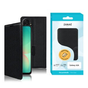 Etui Portefeuille Zanae pour Galaxy A26, Noir