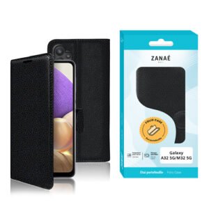 Etui Portefeuille Zanae pour Galaxy A32 5G / M32 5G, Noir