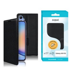 Etui Portefeuille Zanae pour Galaxy A34 5G, Noir