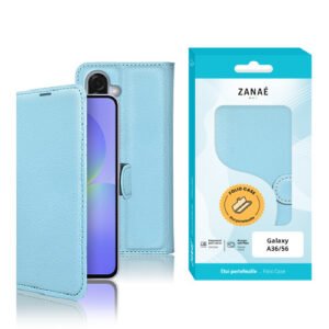 Etui Portefeuille Zanae pour Galaxy A36/56, Bleu clair