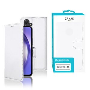 Etui Portefeuille Zanae pour Galaxy A54 5G, Blanc