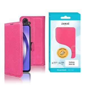 Etui Portefeuille Zanae pour Galaxy A54 5G, Fushia