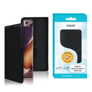 Etui Portefeuille Zanae pour Galaxy Note 20 Ultra, Noir