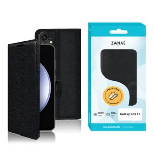 Etui Portefeuille Zanae pour Galaxy S23 FE, Noir