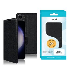 Etui Portefeuille Zanae pour Galaxy S23 Plus, Noir