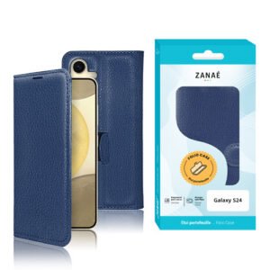 Etui Portefeuille Zanae pour Galaxy S24, Marine