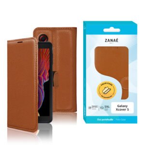 Etui Portefeuille Zanae pour Galaxy Xcover 5, Marron