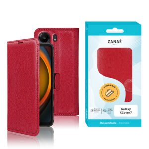Etui Portefeuille Zanae pour Galaxy Xcover7, Rouge