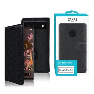Etui Portefeuille Zanae pour Google Pixel 6, Noir