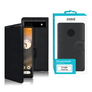 Etui Portefeuille Zanae pour Google Pixel 6a, Noir