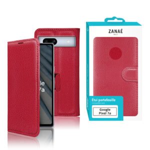 Etui Portefeuille Zanae pour Google Pixel 7a, Rouge
