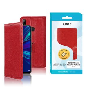 Etui Portefeuille Zanae pour Honor 10 Lite / Huawei P Smart 2019, Rouge