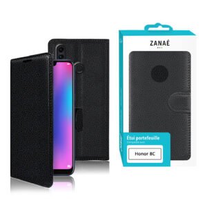 Etui Portefeuille Zanae pour Honor 8C, Noir
