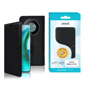 Etui Portefeuille Zanae pour Honor Magic6 Lite, Noir