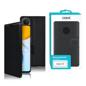 Etui Portefeuille Zanae pour Honor X7, Noir
